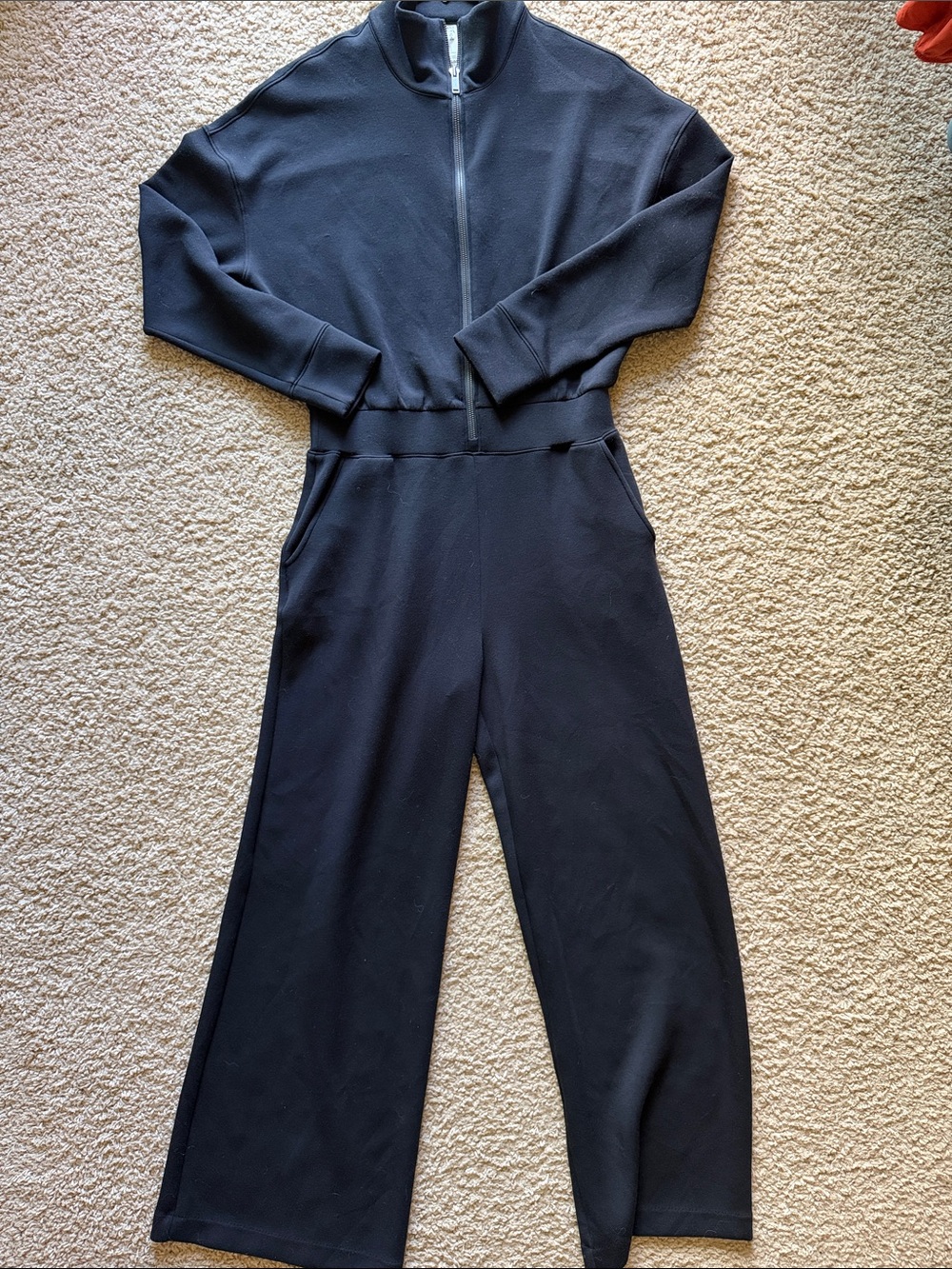 Women's Spanx Black Zip-Front Jumpsuit- Medium Tall
